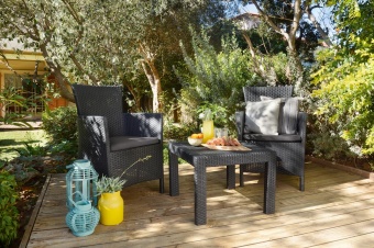 Комплект "Rosario balcony set" (Розарио сет), капучино, графит, коричневый